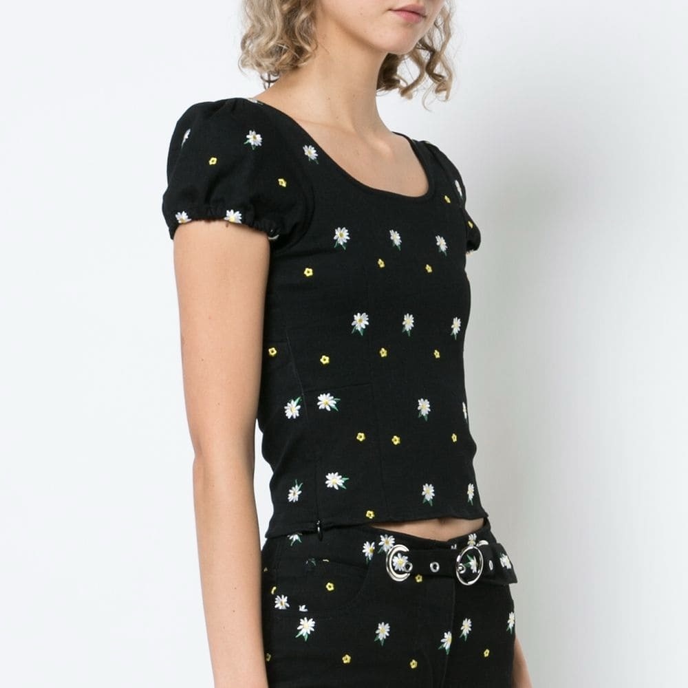 Miaou Daisy Embroidered Corset Top Size S